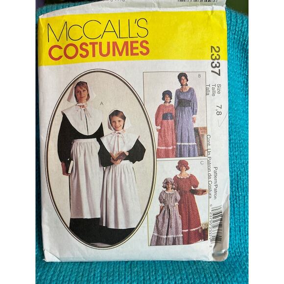 McCalls Sewing pattern 2337 pilgrim prairie dress bonet  costumes - Picture 1 of 6